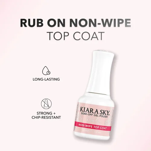 Vista 2 de Kiara Sky Uñas profesionales LED UV Soak Off Rub On No Wipe Gel Top Coat para uñas