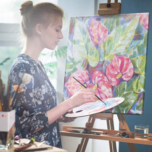 Vista 6 de ARTEZA Juego de pintura acrílica metálica de 36 colores, tubos de 0.74 onzas, pinturas de artistas no tóxicas para pintores aficionados, suministros