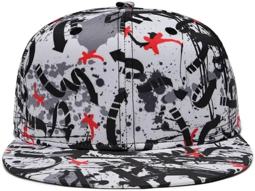 Vista 2 de Gorra de béisbol para hombre, estilo hip hop, visera plana, ajustable, unisex, ajustable, transpirable