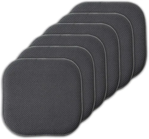 Vista 73 de Sweet Home Collection Cojines de espuma viscoelástica para silla, antideslizantes, diseño de panal de abeja, 16 x 16 pulgadas, paquete de 2