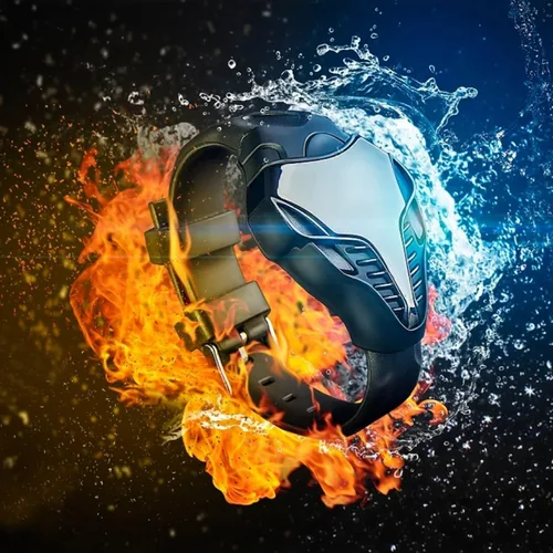 Vista 4 de FANMIS Reloj digital Cobra LED para hombre, de silicona, con esfera triangular, color negro, Negro -, Digital, movimiento de cuarzo