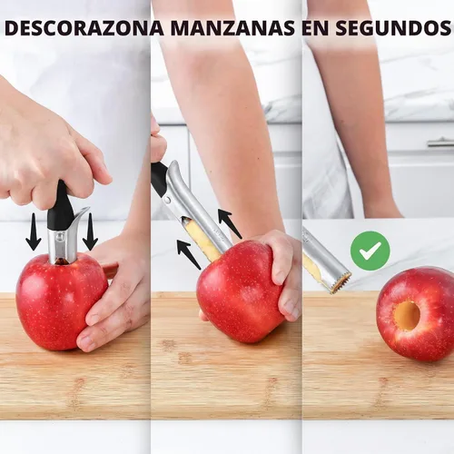 Vista 4 de Zulay Kitchen Herramienta Premium para Descorazonar Manzanas - Hojas Ultra Afiladas de Acero Inoxidable y Serradas para Descorazonar Fácilmente