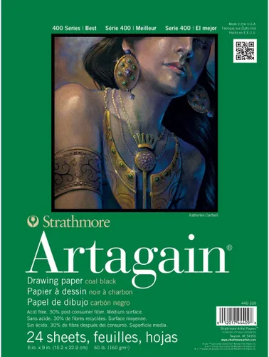 Vista 4 de Bloc de 24 hojas surtidas de Strathmore STR-445-9 Artagain, 9 pulgadas x 12 pulgadas.