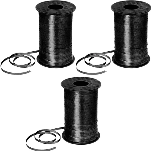 Vista 12 de PMU Tira de cinta rizadora negra de 500 yardas x 3/16 pulgadas para envolver regalos, decoración de cumpleaños, celebraciones, fiestas, accesorios