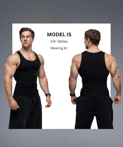 Vista 4 de Ekkovision Lifestyle Beaters, camisetas sin mangas para hombre, algodón y elastano, ajuste regular, tela acanalada
