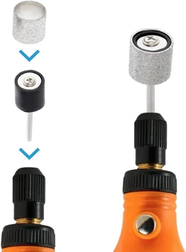 Vista 4 de Molinillo de uñas para mascotas, rueda de diamante, grano 120 y grano 80, bandas de lijado para herramienta Dremel de uñas de mascotas, compatible