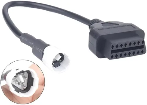 Vista 2 de 3Pin 4Pin OBD2 Diagnostic Adapter Compatible With Motorcycles Compatible With 3 Pin And 4 Pin Connectors Model Number OBD2-Adapter(3 PIN)