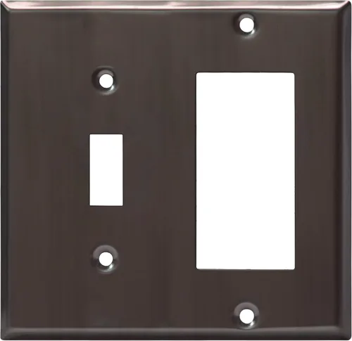 Vista 41 de ENERLITES - Placa de pared combinada para interruptor de palanca y enchufe decorativo, cubierta de acero inoxidable 201, resistente a la corrosión