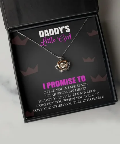 Vista 2 de Collar de corona para niña con mensaje de papá - Perfecto para los amantes