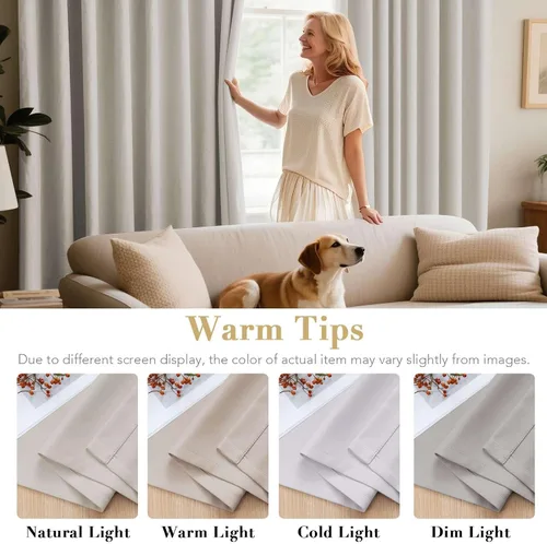 Vista 5 de H.VERSAILTEX Cortinas opacas para dormitorio, con aislamiento térmico para oscurecer la habitación, cortinas de sala de estar, 45 pulgadas de largo