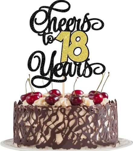 Vista 32 de 1 pieza de decoración para tartas de 40 años con purpurina para pastel de 40 años, 40 años, decoración fabulosa para tartas de cumpleaños de 40 Negro