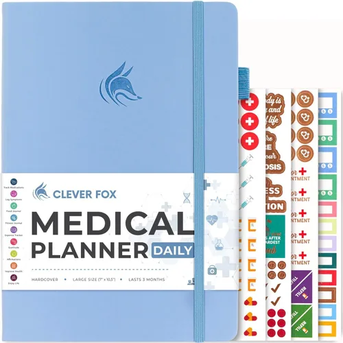 Vista 12 de Clever Fox Planificador médico diario: cuaderno de diario de salud, diario de bienestar y cuaderno de registro de autocuidado, dura 3 meses, 7 x