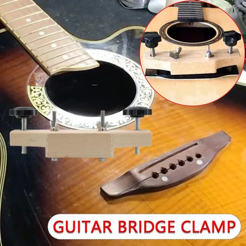 Vista 5 de Abrazadera de puente universal para guitarra acústica, puente de guitarra de arce premium, herramientas de reparación de luthier, ideal