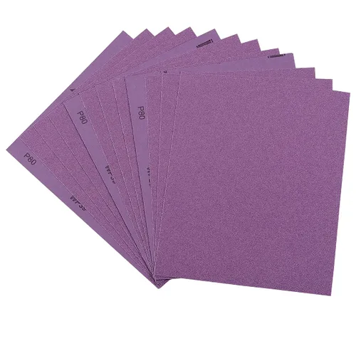 Vista 9 de Papel de lija de grano 60, hojas de lija en seco y húmedo de 9 x 11 pulgadas, papel de lija abrasivo avanzado de alúmina blanca fundida para acabado