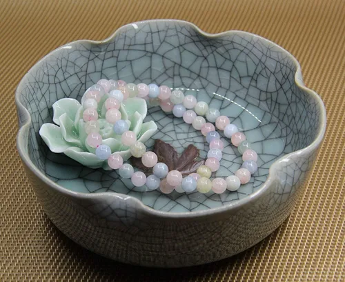 Vista 5 de Pulsera elástica hecha a mano con gemas semipreciosas de 1564 de pulgada con cuentas redondas de 7 pulgadas, unisex