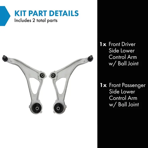 Vista 279 de Conjunto de Brazo de Control Inferior Delantero y Junta Esférica TRQ para Lado del Conductor y del Pasajero 2 Piezas Compatible con Ford Mustang GT