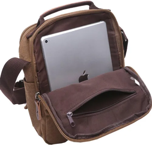 Vista 3 de mygreen Pequeño bolso cruzado de lona para el hombro, bolso de mensajero, bolso de trabajo