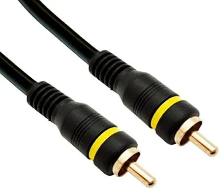 Vista 4 de Paquete de 2, cable de video compuesto, RCA macho, conectores chapados en oro, 50 pies, CNE499364