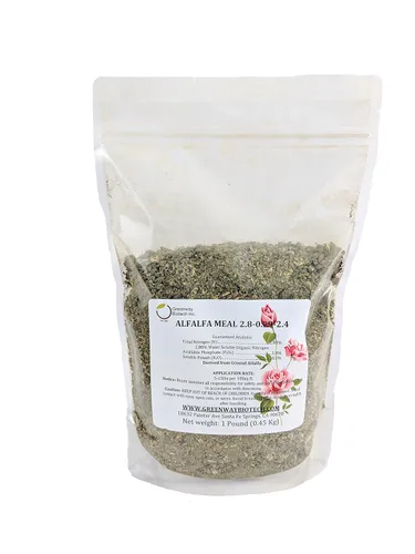 Vista 2 de Greenway Biotech, Inc. Fertilizante orgánico de harina de alfalfa 2.5-0-2.5 Alimento para plantas de rosas y vegetales con estimulante