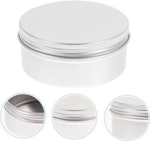 Vista 9 de 5pcs 100ml Silver Aluminum round Tins with Lids for Cosmetics