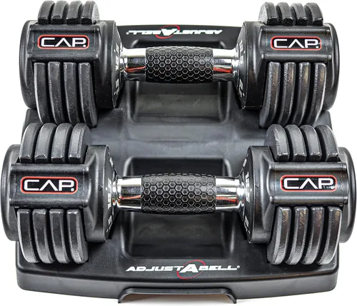 Vista 14 de CAP ADJUSTABELL - Juego de mancuernas ajustables de selección rápida de primera calidad para entrenamiento de fuerza, individuales y pares, 12.5