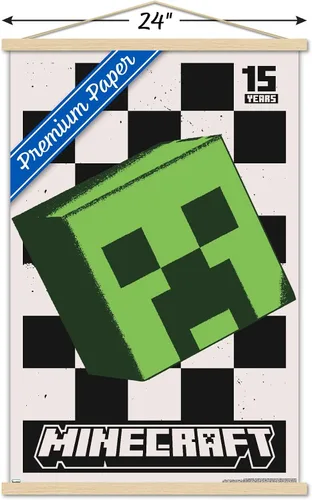 Vista 3 de Trends International Minecraft: 15 aniversario - Póster de pared de enredadera posterizada, 22.37 x 34.00 pulgadas, paquete de impresión premium