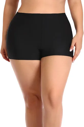 Vista 4 de Yonique - Tankinis para mujer, de dos piezas, parte superior estilo blusón con pantalones cortos para nadar, talla extragrande
