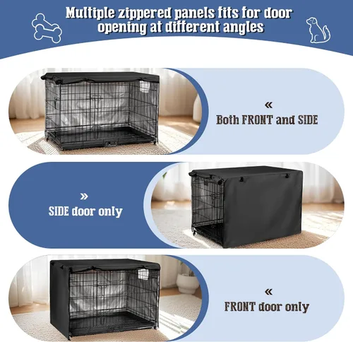 Vista 2 de kefit Funda para jaula de perro de 24 pulgadas, funda para jaula de perro de alambre, color negro
