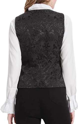 Vista 6 de GRACE KARIN Chaleco Waistcoat para Mujer Vestido Vintage Steampunk Chaqueta Jacquard