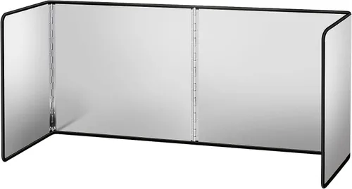 Vista 3 de Protector contra salpicaduras para freír antiadherente, de 3 caras, plegable, pantalla contra salpicaduras de grasa de acero inoxidable, protector