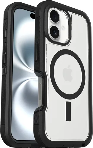 Vista 8 de OtterBox Defender XT MagSafe - Funda para iPhone 16 Pro, transparente/negro