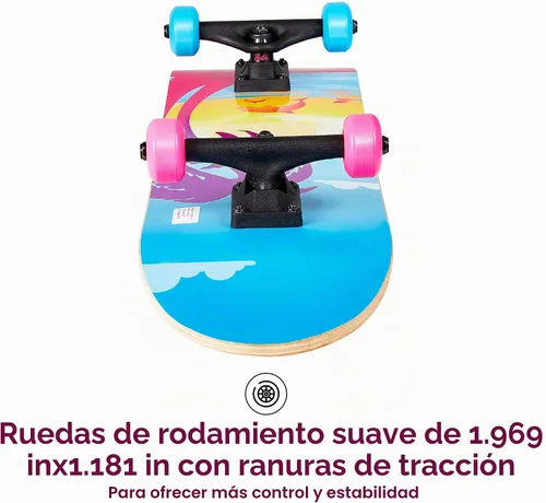 Vista 4 de Minecraft - Complete Cruiser Skateboard with Maple Deck and Smooth Bearings Barbie