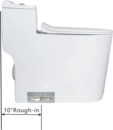 Vista 3 de WinZo WZ5080S - Inodoro de una pieza de doble descarga con altura cómoda alargada de 10 pulgadas, color blanco