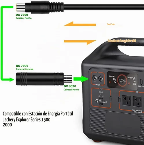 Vista 4 de FANLIDE Conectores adaptadores DC 7909 a DC 8020 compatibles con Jackery Explorer Series 1500 2000, conector de 0.315 in para panel solar, estación