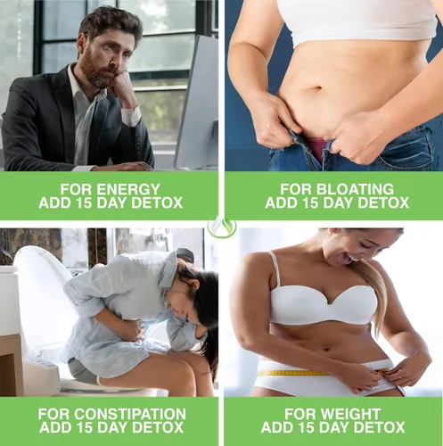 Vista 3 de Limpiador de colon Detox. Premium 15 días de acción rápida de desintoxicación píldoras de dieta, probióticos, fibra, laxantes naturales para aliviar