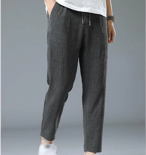Vista 2 de JEShifangjiusu Pantalones deportivos para hombre, pantalones deportivos de seda de hielo, pantalones largos de yoga elásticos con cordón para correr