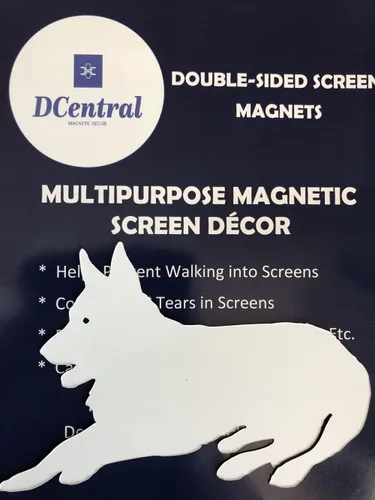 Vista 3 de DCentral® German Shepard - Pantalla magnética de vinilo flexible, de doble cara, blanco, más fácil de ver. Decorativo. Ayuda a dejar de entrar