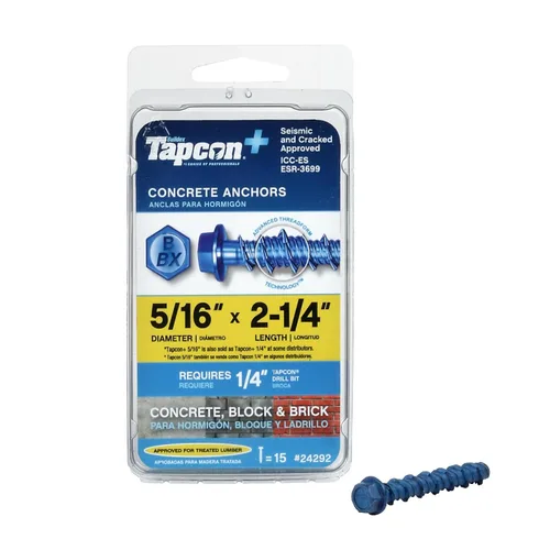 Vista 8 de Tapcon + Anclajes de hormigón Climaseal™ de cabeza hexagonal de servicio pesado 1/2 x 3, 10