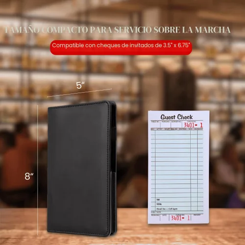 Vista 5 de LINTRU Libro de Servidor, Libros de Servidor Reforzados y Duraderos para Mesera, Libro de Mesera Pulido y Profesional, Libro de Servicio Organizado