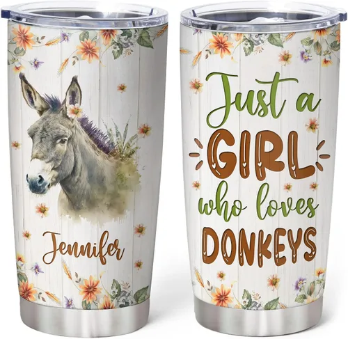Vista 11 de Hyturtle Regalos personalizados para los amantes de los osos – Just A Girl Who Loves Bears - Vaso de acero inoxidable con nombre personalizado de 20