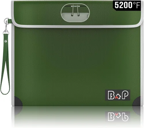 Vista 14 de BALAPERI Bolsa ignífuga para documentos, 15'x11', tamaño A4/A5/carta/legal, bolsa de dinero con cerradura de combinación, resistente al agua, negro