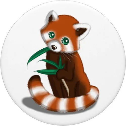 Vista 3 de Bonito vaso de dibujos animados con diseño de panda roja – PopSockets Grip y soporte para teléfonos y tabletas
