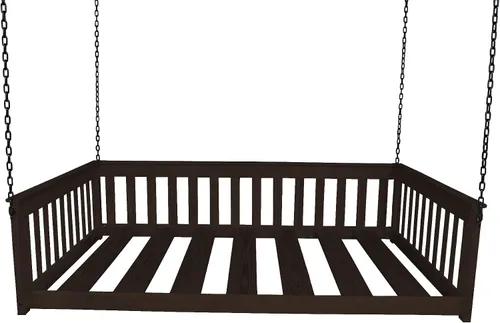 Vista 18 de Amish-Made - Cama de columpio de madera negra con cadenas Negro (Black Paint)