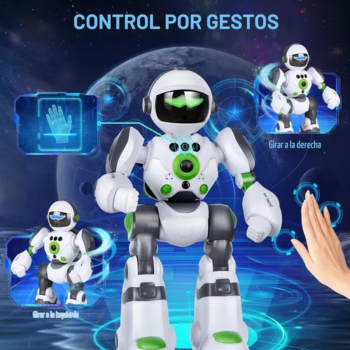 Vista 4 de Juguetes robóticos de regalo para niños: robot de control remoto programable con grabación de voz y control de gestos de baile, para niños pequeños