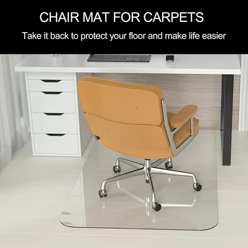 Vista 2 de Tapete transparente resistente para silla de oficina de 32 x 48 pulgadas Chair Mat Under Computer Desk Floor Mat Protector for Carpeted Floors
