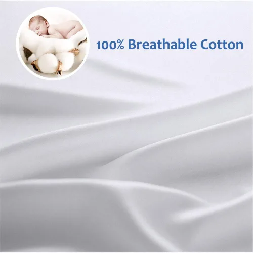 Vista 2 de Precoco Juego de 2 fundas de almohada de tamaño estándar, 100% algodón, color blanco, con 600 hilos, fundas de almohada estables con cremallera