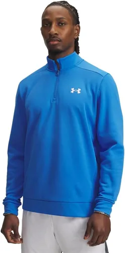 Vista 11 de Under Armour Sudadera con capucha para hombre Armourfleece con cremallera de 1/4 (001) Negro / Negro