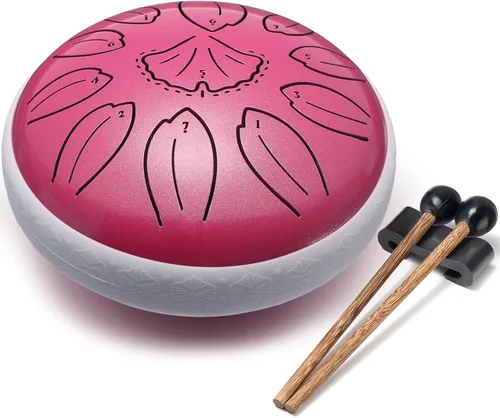 Vista 17 de Lronbird Percusión de tambor de lengua de acero, instrumentos musicales de 6 pulgadas, 8 notas, regalos musicales para familiares y amigos (azul)
