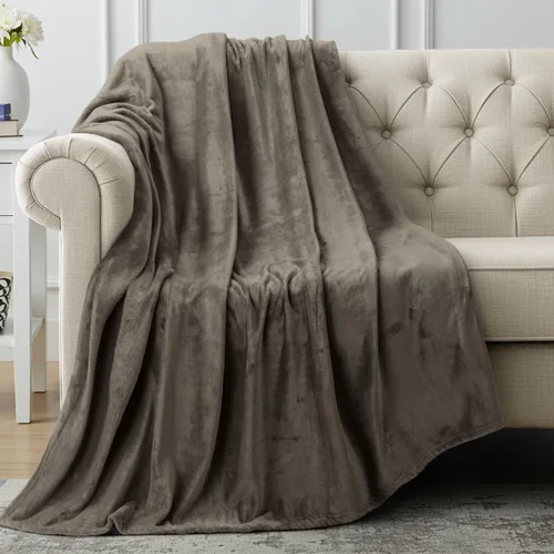 Vista 118 de Utopia Bedding - Manta de vellón de lujo, mullida, antiestática; manta de suave microfibra de 8.8 oz/yd² (300 g/m²) para sofá y cama; tamaño Gris