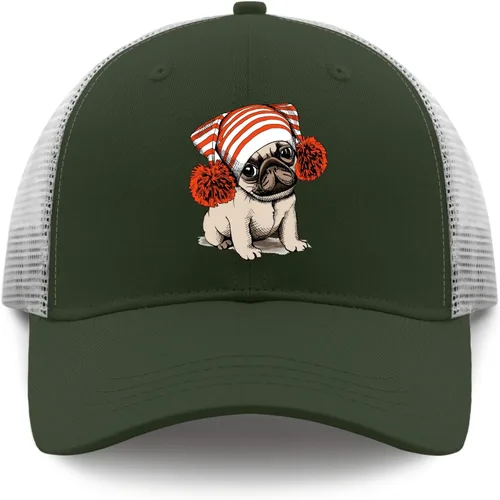 Vista 9 de Sombreros para papá, sombrero de perro carlino para hombre, sombrero divertido ajustable
